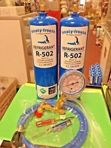 Recharge Kit, R502, 502, R-502, (2) 28 oz. Cans, Gauge, Hose &amp; Screwdrivers