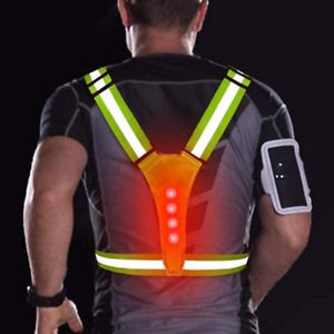 Dresbe LED Reflective Vest Adjustable Warning Vests Unisex Luminous Safety Gear