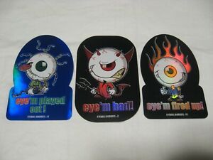 Old School 2002 TREMBLAY Eyeball Buddies Vending Machine Stickers Lot of 3 NEW!