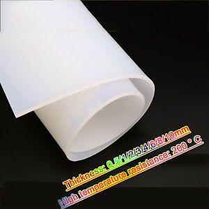 Silicone Rubber Sheet High TEMP 200 Solid Various Sizes White Thick 0.5mm~6mm