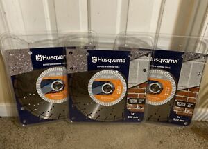 3 X Husqvarna 14” Vari-Cut Silver General Purpose Diamond Blade 542751359 3PK