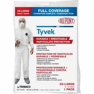 Dupont Tyvek 2XL Hooded Reusable Painter&#039;s Coveralls 141242/12 Pack of 12