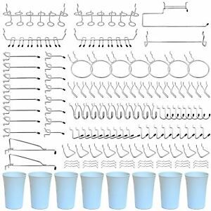 Pegboard Hooks, Will Not Fall Out, for Garage, Workbench, Kitchen, 170 Piece