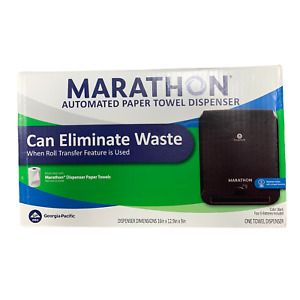 Marathon Automated Paper Towel Dispenser, Black, Up to 700&#039; of Paper Towels