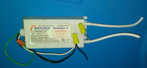 Ventex 9,000 volt neon power supply vt9030cl - 277 volt transformer part for sale
