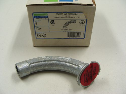 O-Z GEDNEY NEER EFL-50 1/2 CONCRETE SLAB ELECTROFORM CONDUIT INSERT 90 DEG ELBOW