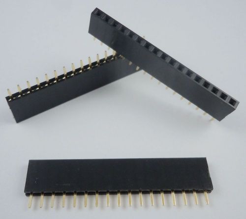 10 pcs 2.54mm pitch 17 pin single row straight female pin header strip ph:8.5mm for sale