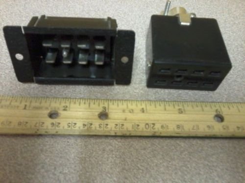 Cinch Jones 8-pin connector NOS 2400 series 1 pair with  mounting brackets