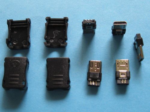 500 pcs usb male plug micro 5 pin connector with plasitc handle new for sale