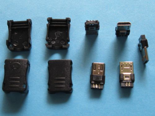 500 pcs usb male plug micro 5 pin connector with plasitc handle new for sale