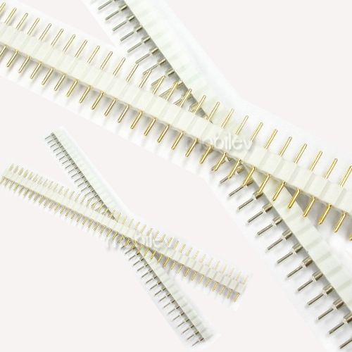 20Pair Male Female White 40 PCB Single Row Round Pin 2.54mm Pitch Spacing Header