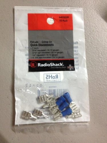 Radioshack female crimp-on quick-disconnects (10-pack) for sale