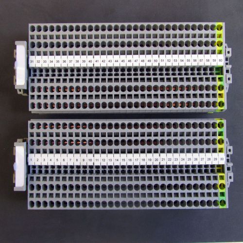 Feed-through terminal block st-4 quattro 60ea phoenix contact, rails, jumpers. for sale