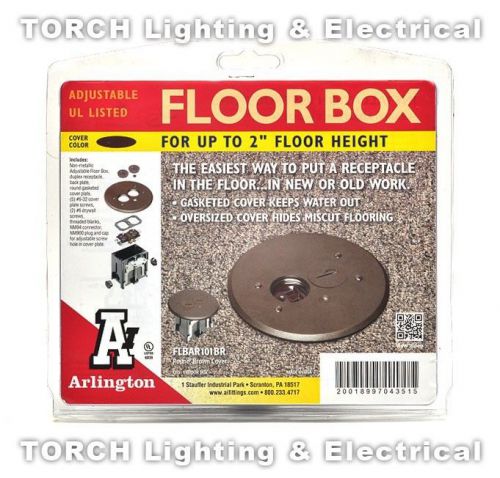 NEW ARLINGTON Non-Metallic Floor Box for up to 2&#034; floor height. FLBAR101BR