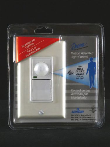 LEVITON DECORA MOTION ACTIVATED LIGHT CONTROL SWITCH 6780 WHITE NEW ON SALE!