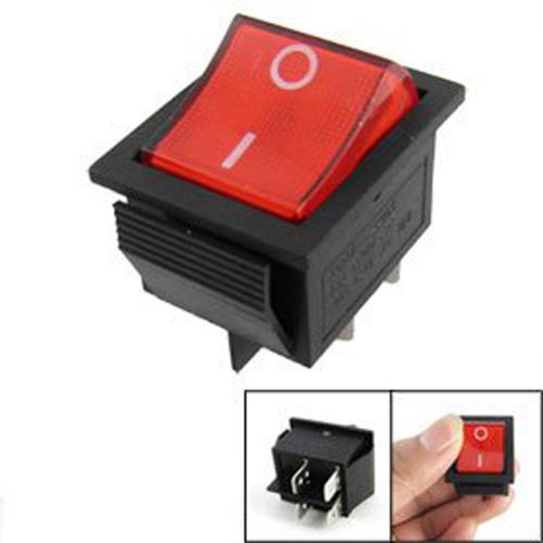 Red Light 4 Pin DPST ON/OFF Snap in Rocker Switch 15A/250V 20A/125V AC 28x22mm T