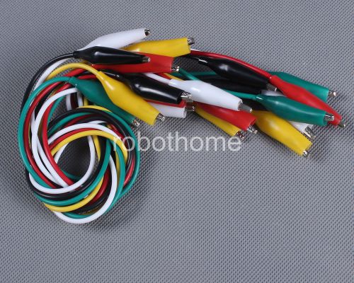 Double-ended test leads 50cm 10 jumper wires 5 color alligator crocodile roach for sale