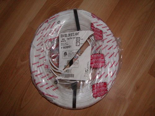 COLEMAN CABLE, 22/4 SOL CM 5C CL WHT CABLE, NEW PARTIAL ROLL 375&#039; APPROX. ALARM