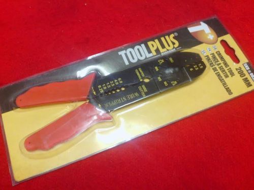 Tool PLUS CRIMPING TOOL  Wire Cutter and Stripper  TL0356 7 1/2&#039;&#039;L New