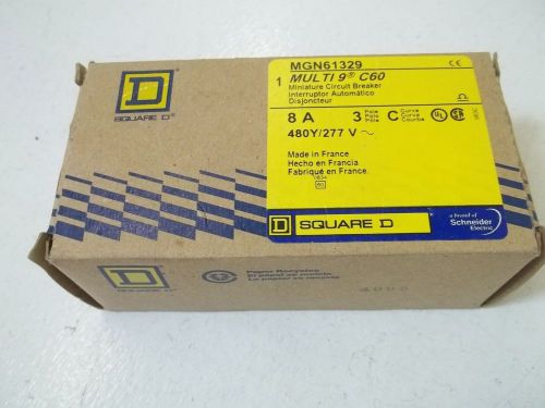 SQUARE D MGN61329 CIRCUIT BREAKER 8AMP,3POLE 480Y/277V *NEW IN A BOX*