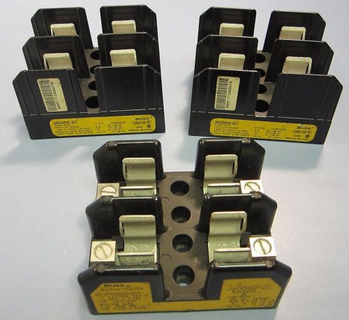 (3) buss j60060-2c fuse block holder 600c-60a, 60c/75c wire use class j fuse new for sale