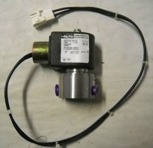 Parker 71225sn1gf00 pressur solenoid valve 24 vdc,10 watts,1/6in orifice 400 psi for sale