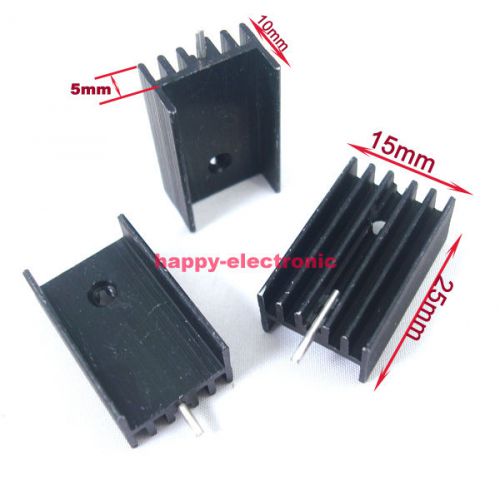 200pcs Transistors TO-220 Aluminum Heat Sink 25x15x10mm with 200pcs M3 Screw