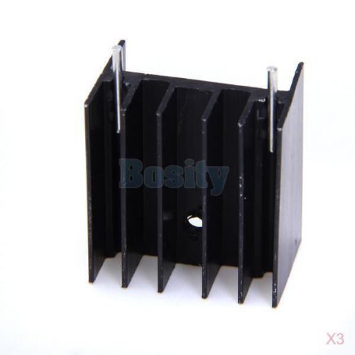 3x 12Pcs Black Aluminum Heat Sink Heatsink for TO220 L298N 2.5 x 2.3 x 1.6 cm