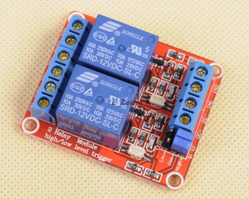 12V 2-Channel Relay Module with Optocoupler H/L Level Triger for Arduino J