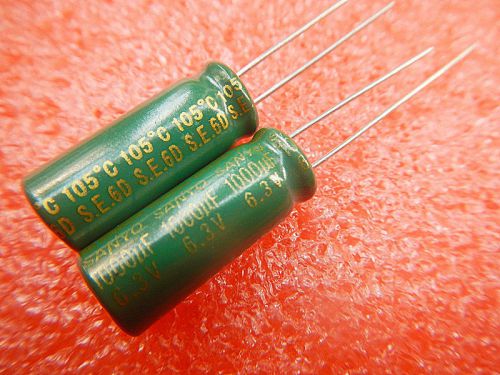 200pcs, 6.3v 1000uf radial electrolytic capacitors 8x20mm for sale