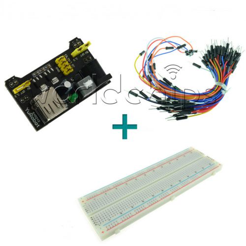 Mb102 power supply module 3.3v 5v+breadboard board 830 point+65pcs jumper cable for sale