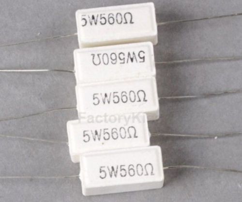5W 560 R Ohm Ceramic Cement Resistor (5 Pieces) IOZ