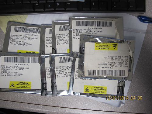 Bag of (9) vishay mil-spec 124.00 kilohm film resistor rnr60c1243bs 0.1% toleran for sale