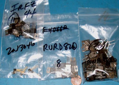 APPRX 64PC LOT ASSORTED DIODES AND TRANSISTORS - SEE LIST