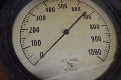 Supper big ashcroft 1850 vintage pressure gauge 14.5&#034;  railroad locomotive for sale