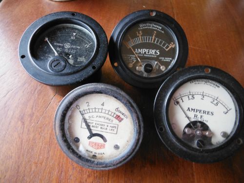 4 vintage gauges westinghouse ge blitz amperes for sale