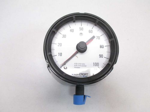 New ashcroft aisi 316 0-100psi 1/2 in npt pressure gauge d435224 for sale