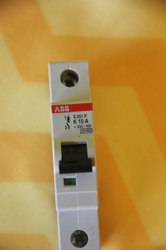 ABB Circuit Breaker 1 Pole S201P-K10, BKR CKT 230/400V 1P 10A,new