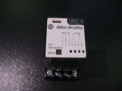 Qty 1 allen-bradley 700-ha32a1 relay ser. d dpdt with din rail octal base used for sale