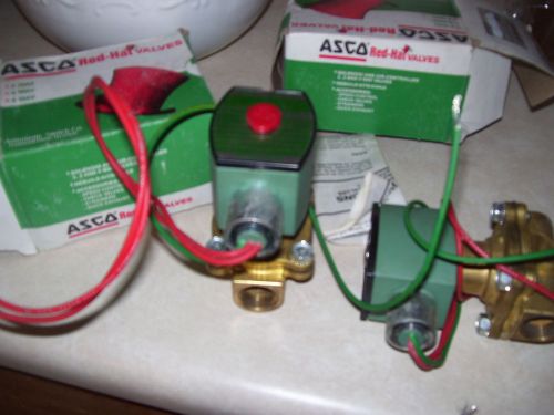 2 ASCO 8210G34 Red Hat Solenoid Valve 120/60 2way NO 1/2&#034; Automatic Switch Co.