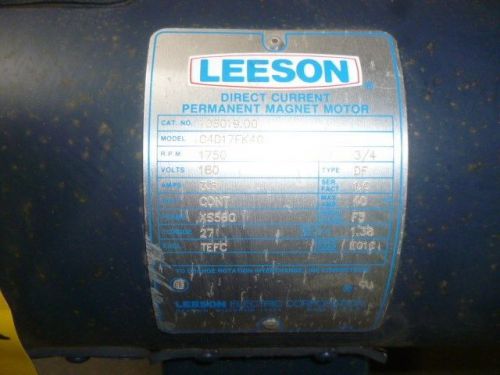 Leeson direct current permanent magnet motor 3/4 hp 1750 rpm for sale