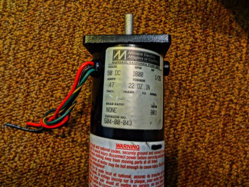 MINARIK ELECTRIC 1/25 HP DC MOTOR 90 VDC 1800 RPM MODEL 504-00-043