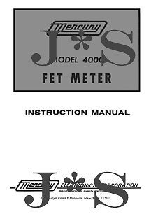 Mercury model 4000 fet meter instruction manual for sale