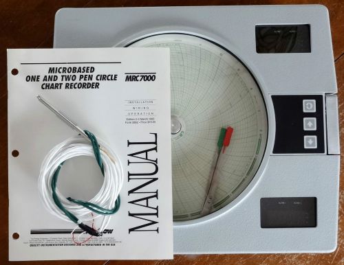 Blue M Circular Chart Recorder, BM 7000, Includes 2 RTD Probes &amp; Manual, Used