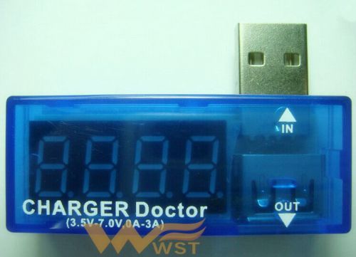 Blue USB Current Tester Detector Ampere Meter 3.5V-7V 3A