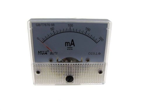 DC 200mA Analog Needle Panel DC Current Ammeter  85C1