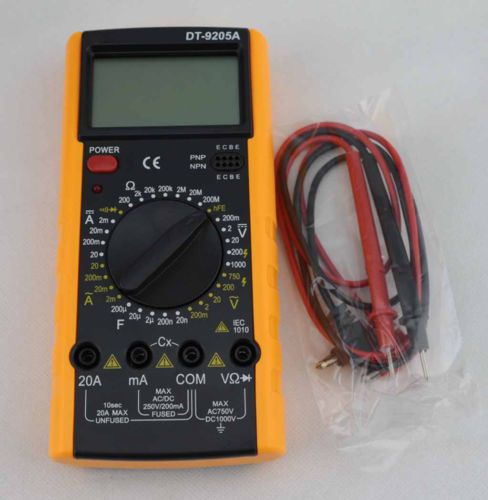 New dt9205a lcd digital multimeter voltmeter ohmmeter ammeter capacitance tester for sale