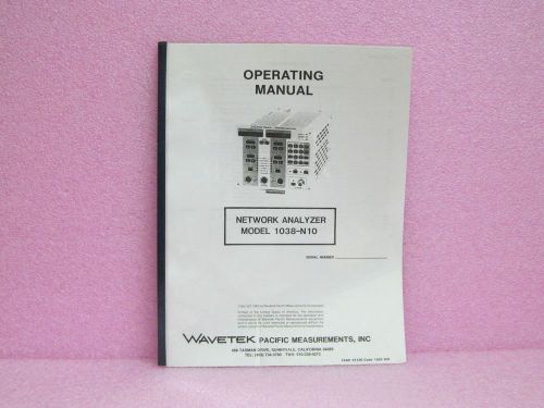Wavetek Manual 1038-N10 Network Analyzer Operating Manual (5/83)