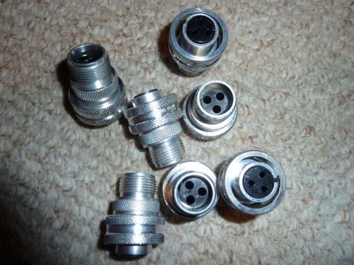 LOT OF 7 AMPHENOL 14S-1S  3 PIN CONNECTORS NEW FREE SHIPPING!