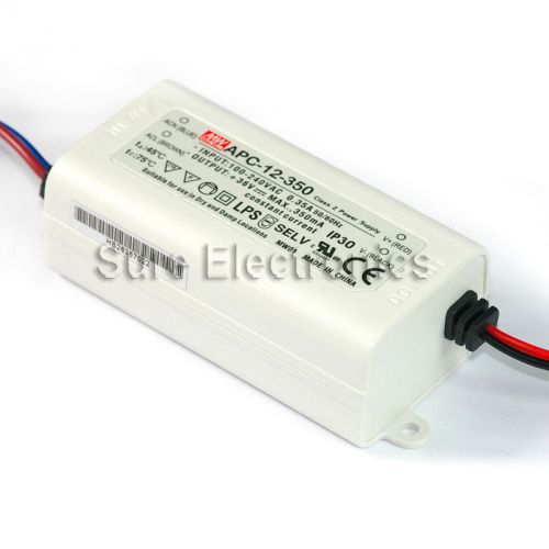 Mean well mw 9~36v 350ma 12w ac/dc led driver apc-12-350 tuv  brand new for sale